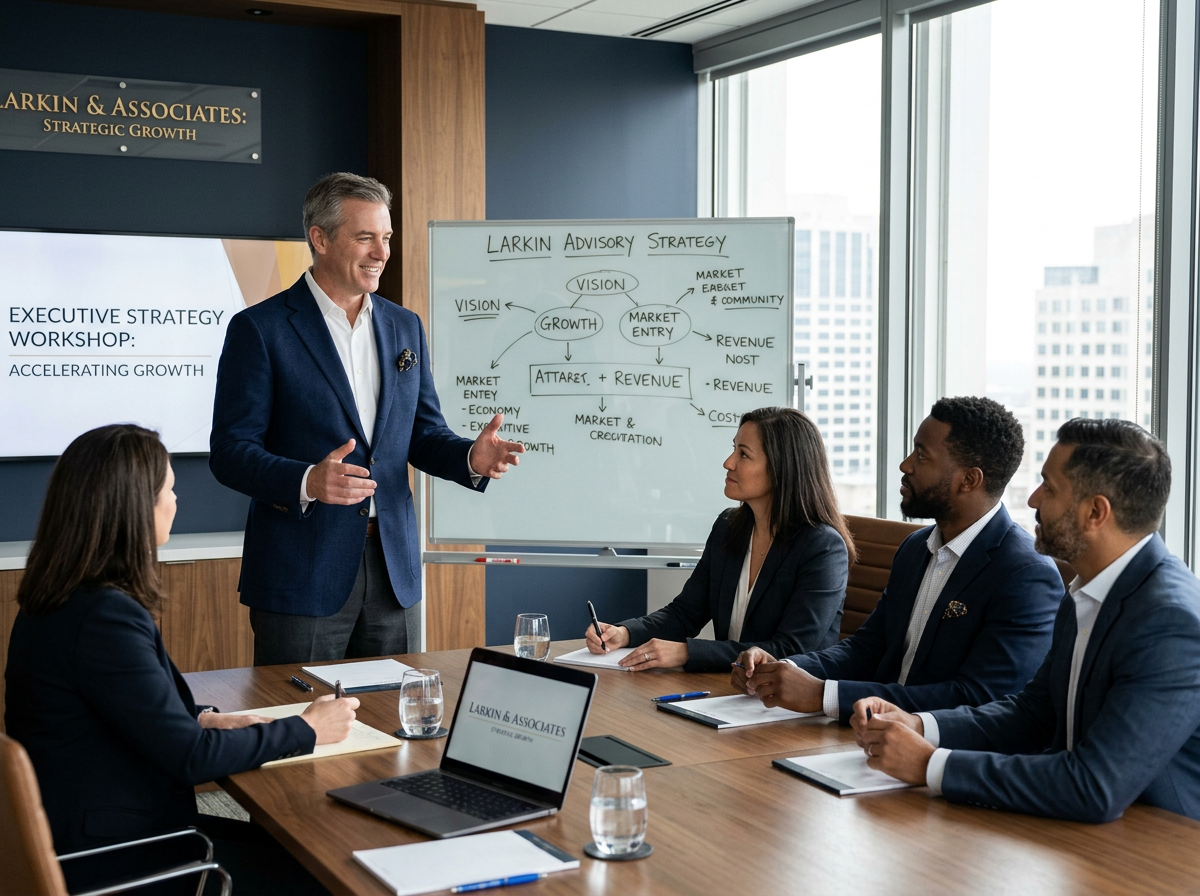 Founder Mike Larkin leading a client advisory session
